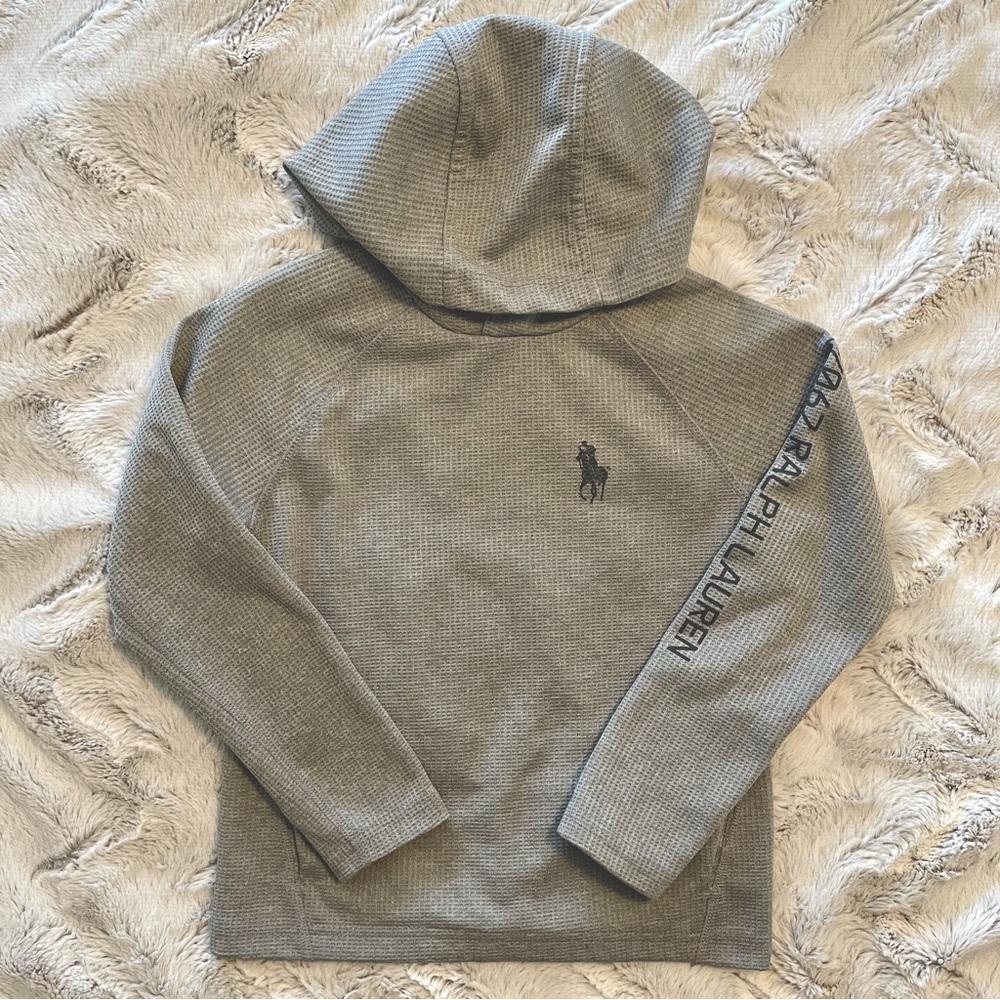2xHP❤️ Polo Ralph Lauren Boys Hoodie Waffle Knit Pullover Pony Logo Size 6 - Picture 8 of 11